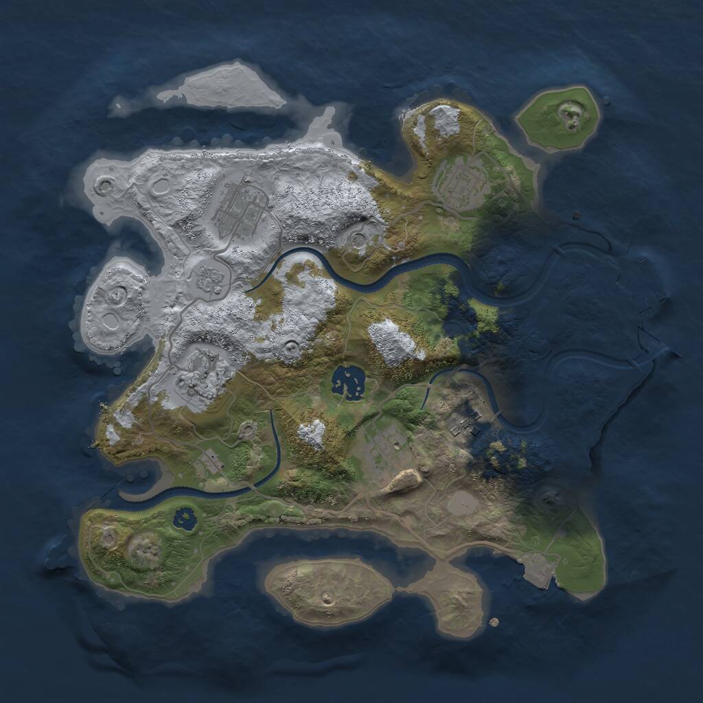 Rust Map: Procedural Map, Size: 3000, Seed: 16892, 10 Monuments