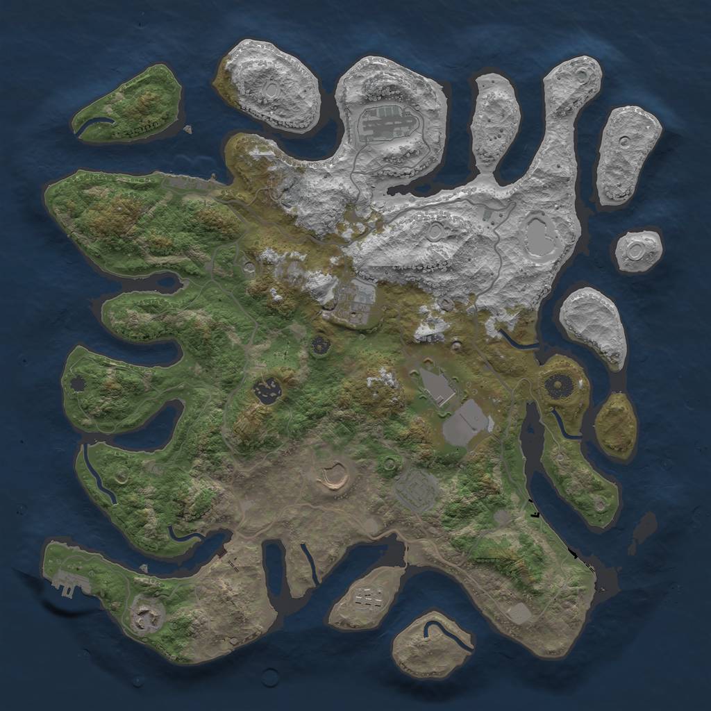 Rust Map: Procedural Map, Size: 4000, Seed: 283668892, 16 Monuments