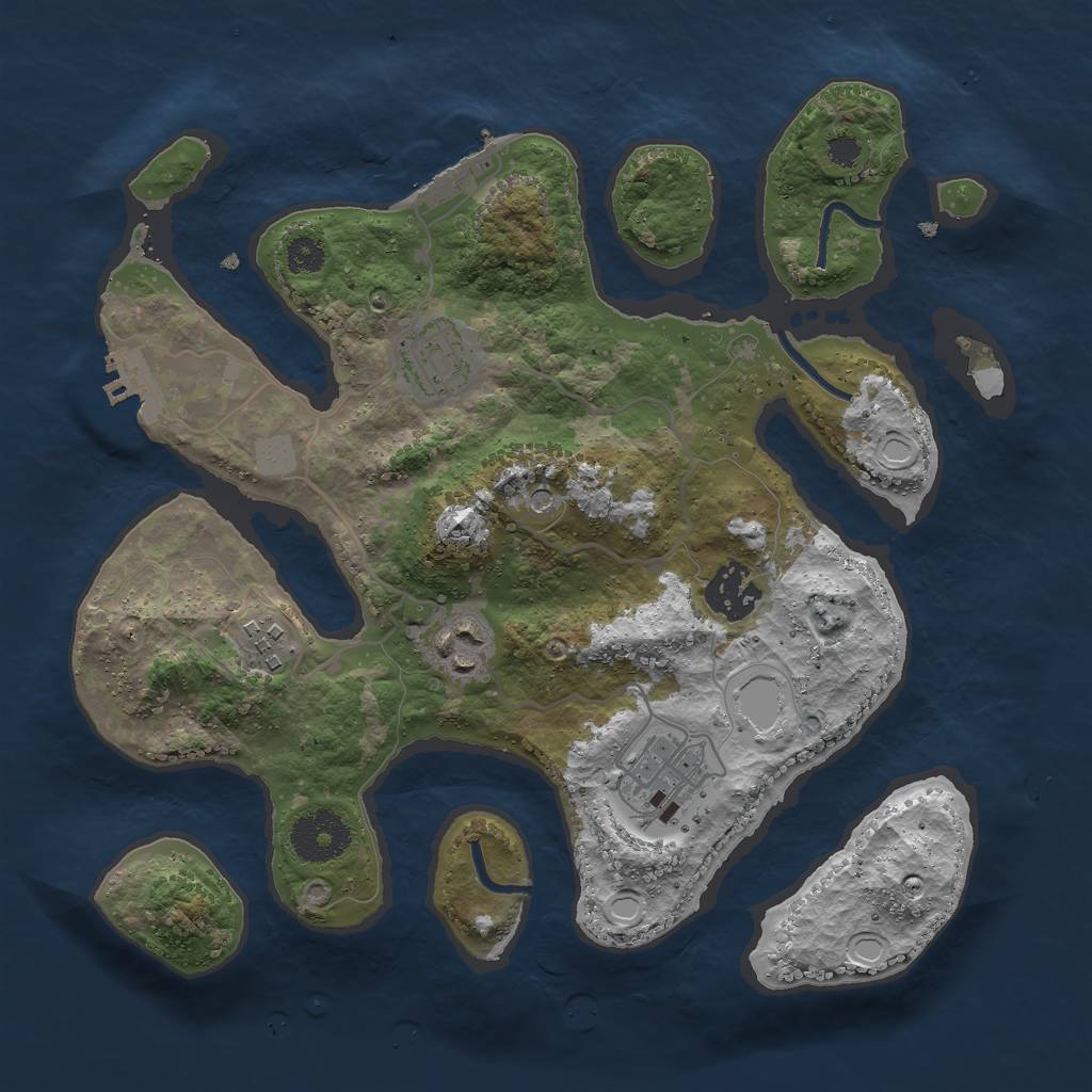 Rust Map: Procedural Map, Size: 3000, Seed: 233846824, 13 Monuments