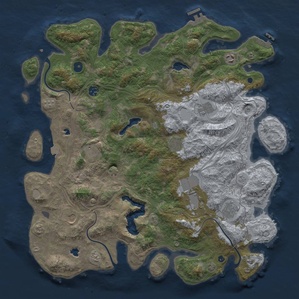Rust Map: Procedural Map, Size: 4500, Seed: 1931767569, 15 Monuments