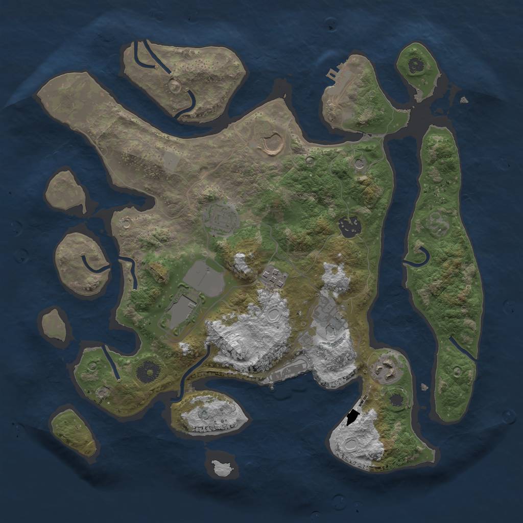 Rust Map: Procedural Map, Size: 3500, Seed: 1873306157, 15 Monuments