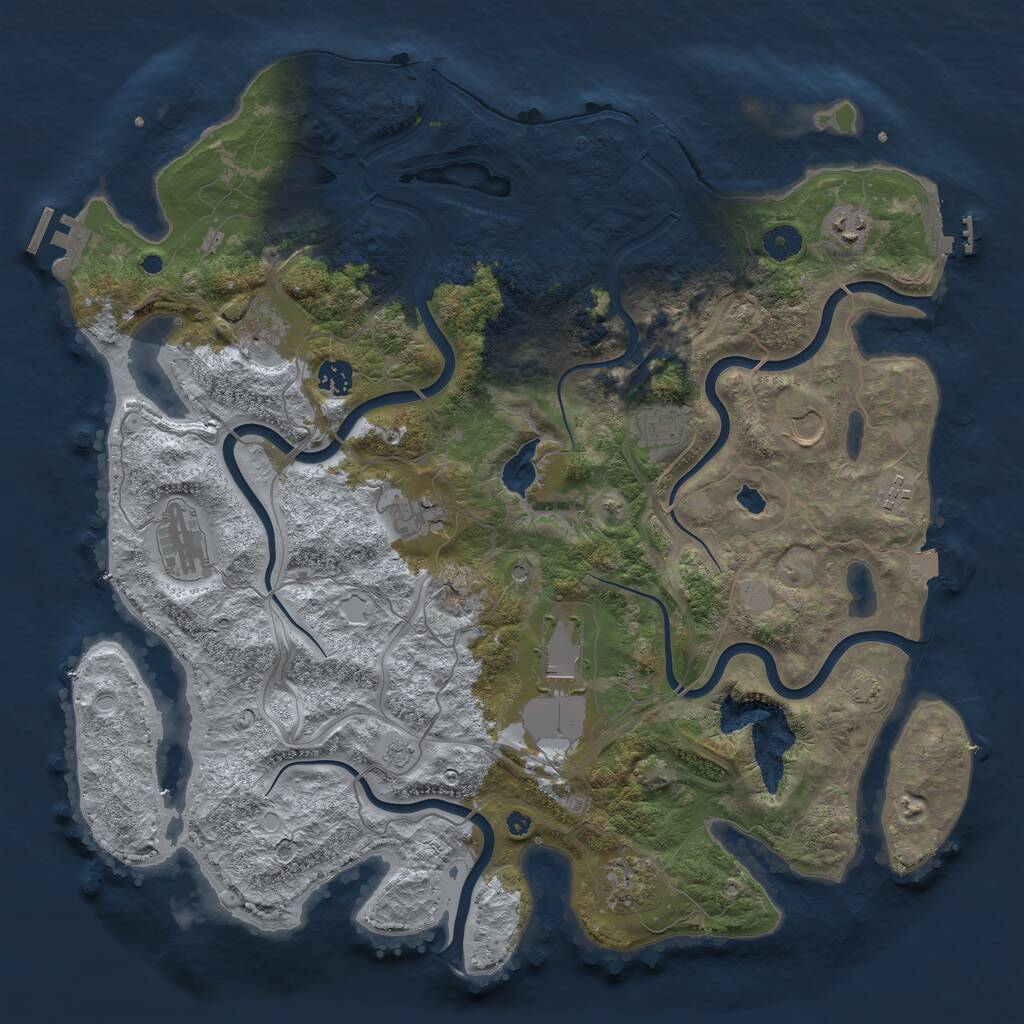 Rust Map: Procedural Map, Size: 4250, Seed: 415081250, 16 Monuments