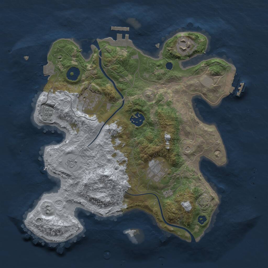 Rust Map: Procedural Map, Size: 3000, Seed: 449853215, 11 Monuments