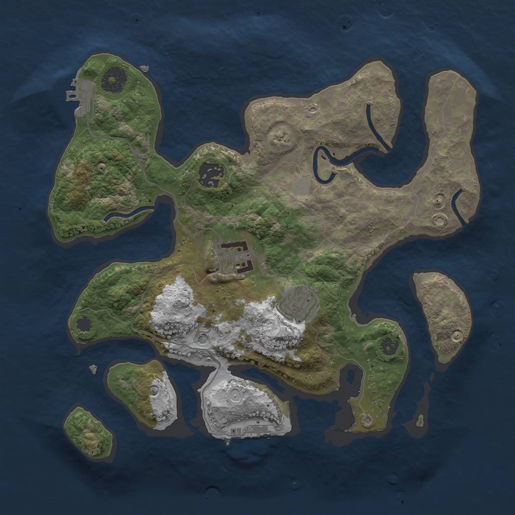 Rust Map: Procedural Map, Size: 3000, Seed: 8675990, 11 Monuments