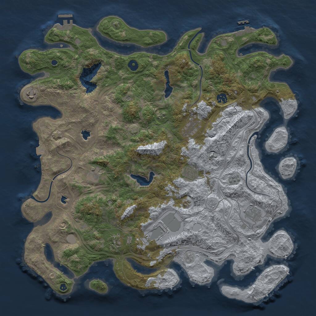 Rust Map: Procedural Map, Size: 4500, Seed: 4072, 15 Monuments