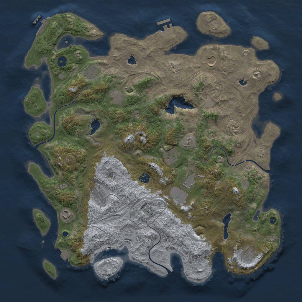Rust Map: Procedural Map, Size: 4500, Seed: 25363562, 17 Monuments