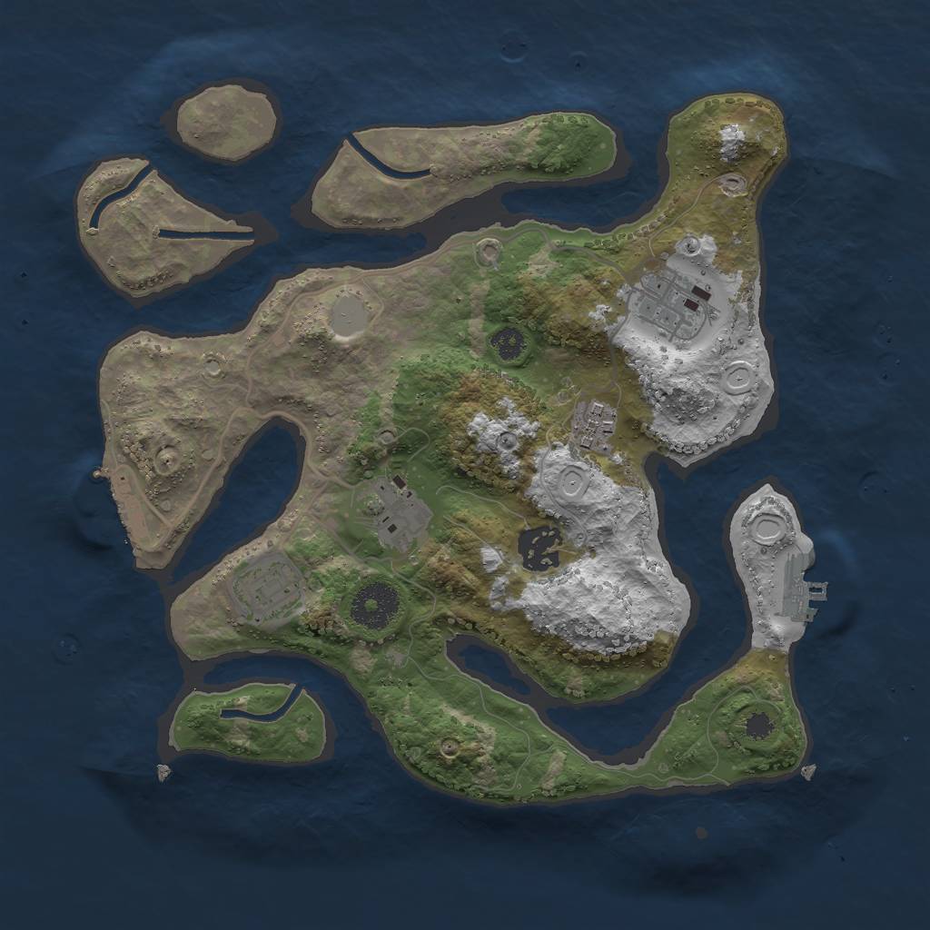 Rust Map: Procedural Map, Size: 3000, Seed: 396525, 12 Monuments
