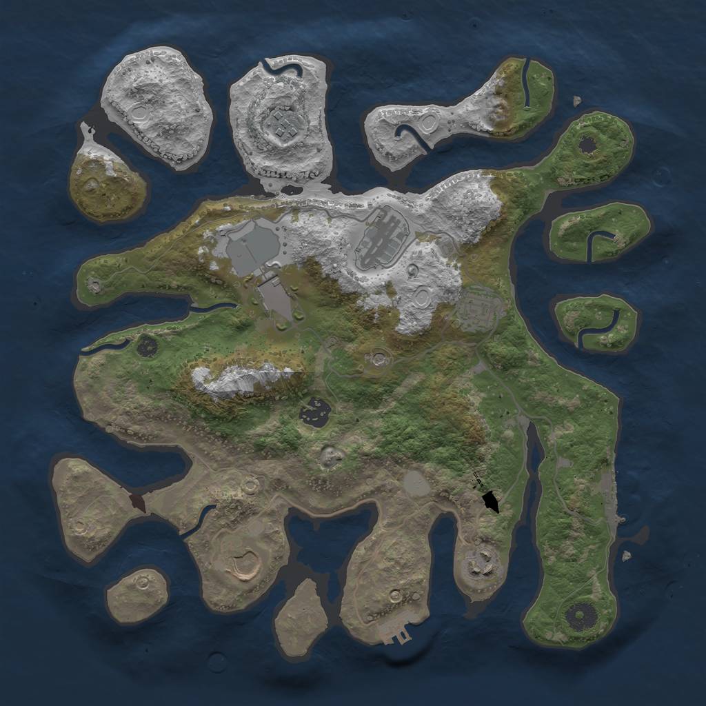 Rust Map: Procedural Map, Size: 3550, Seed: 247118, 15 Monuments