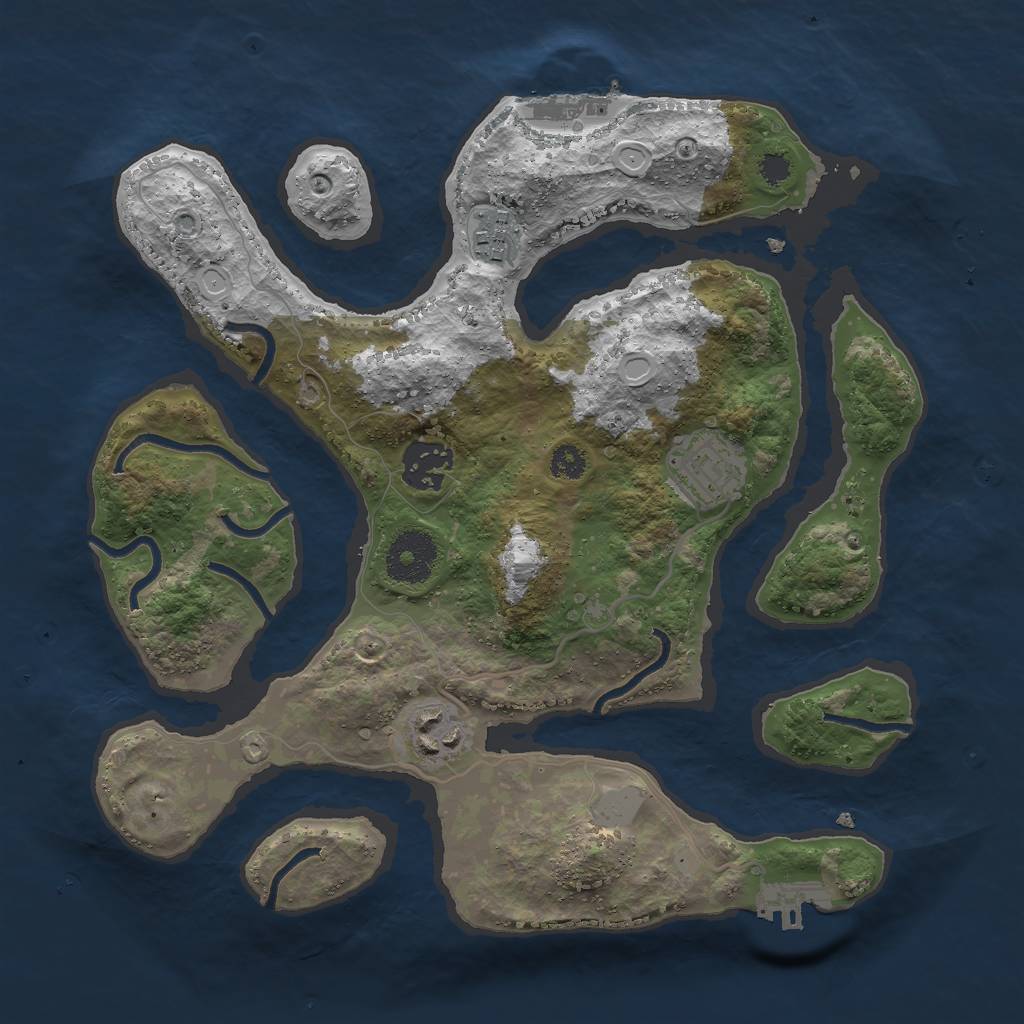 Rust Map: Procedural Map, Size: 3000, Seed: 403515, 11 Monuments