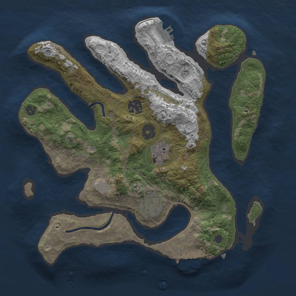 Rust Map: Procedural Map, Size: 3000, Seed: 2430910, 11 Monuments