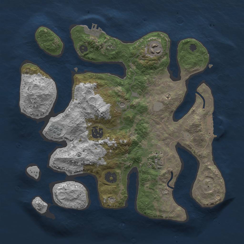 Rust Map: Procedural Map, Size: 3000, Seed: 535903, 12 Monuments