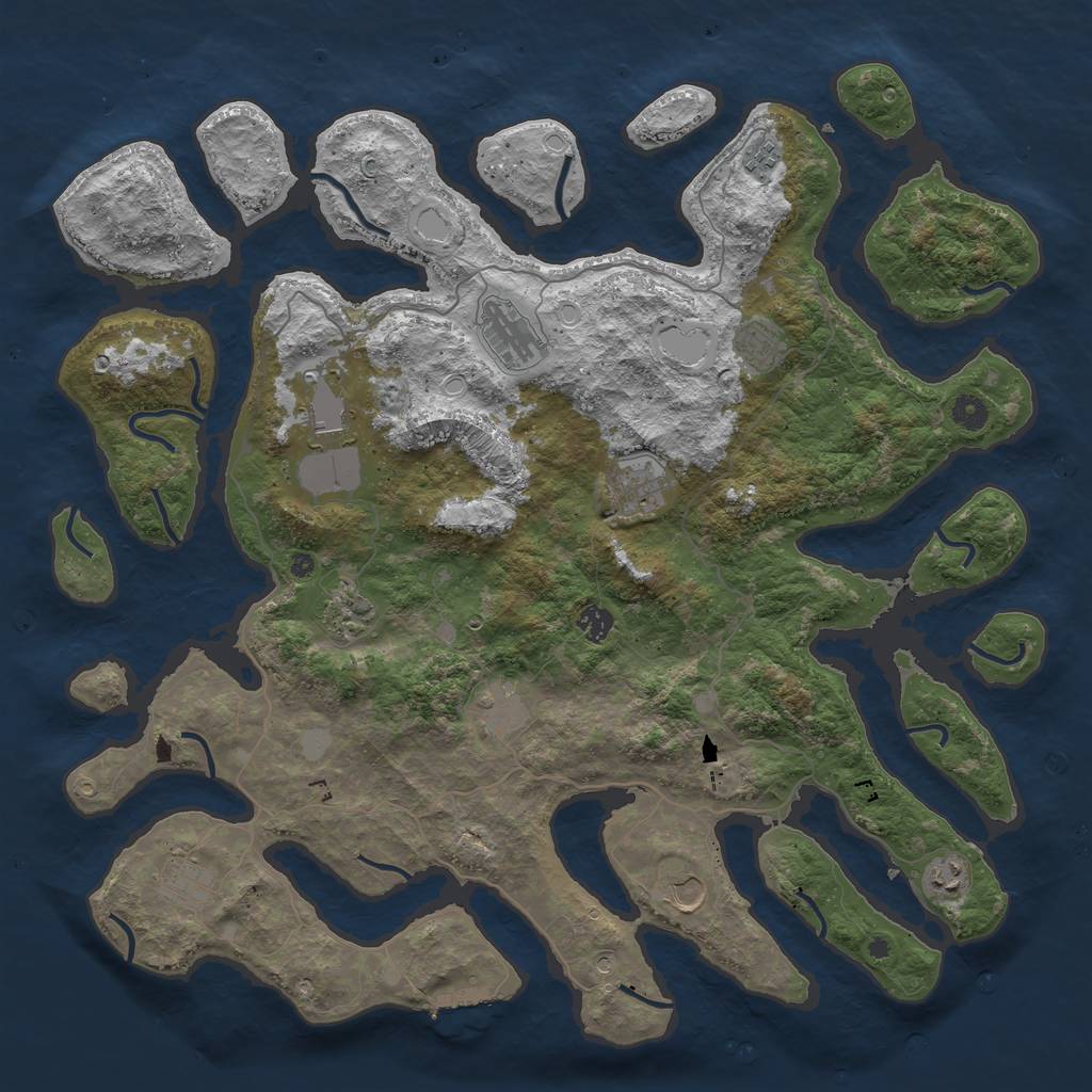 Rust Map: Procedural Map, Size: 4600, Seed: 41, 18 Monuments