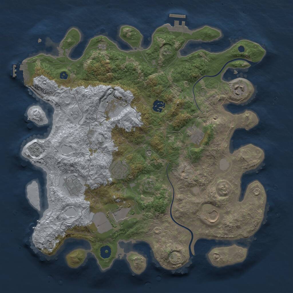 Rust Map: Procedural Map, Size: 3650, Seed: 583745253, 15 Monuments