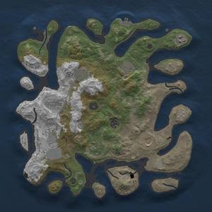 Thumbnail Rust Map: Procedural Map, Size: 3650, Seed: 583745253, 16 Monuments