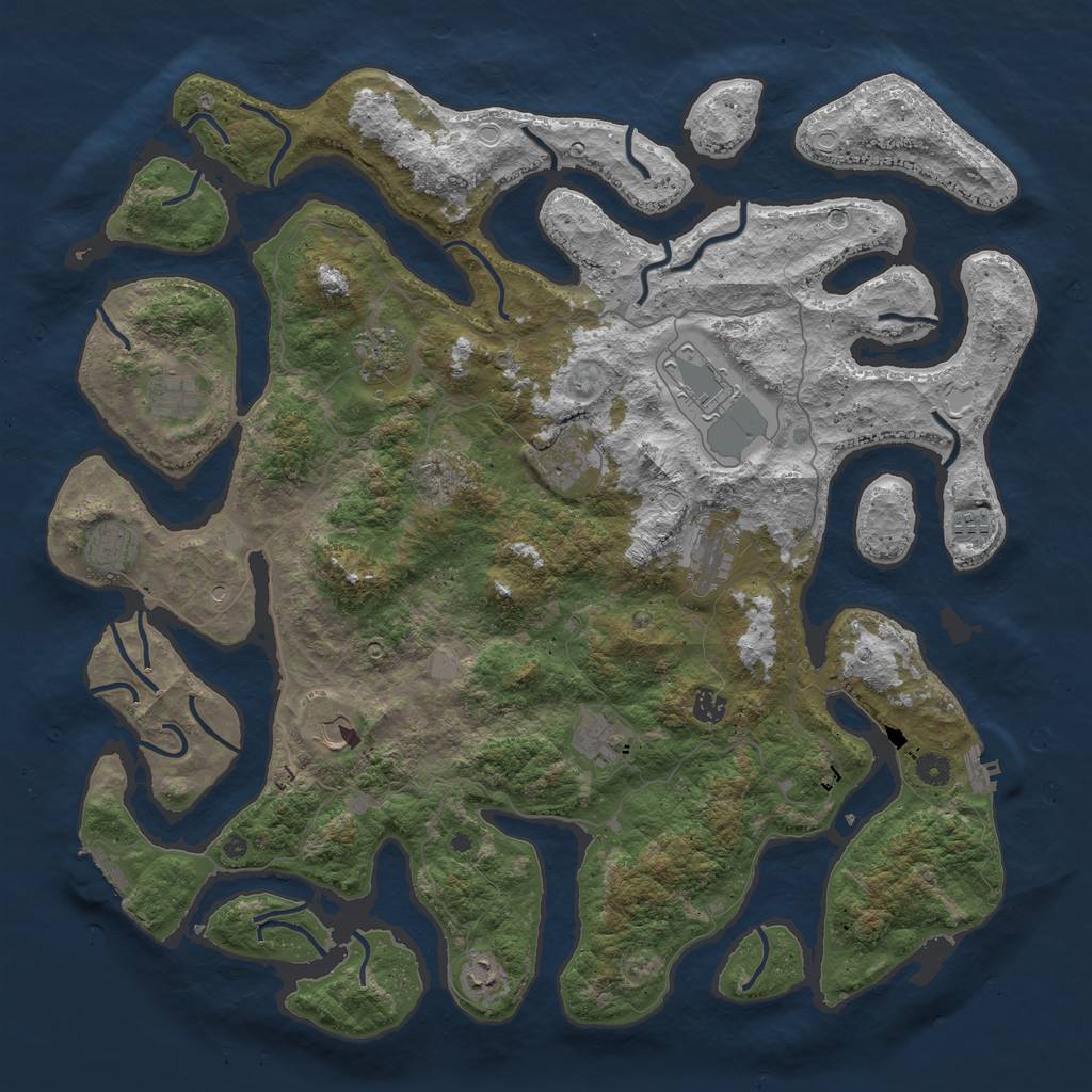 Rust Map: Procedural Map, Size: 4800, Seed: 1854956, 19 Monuments