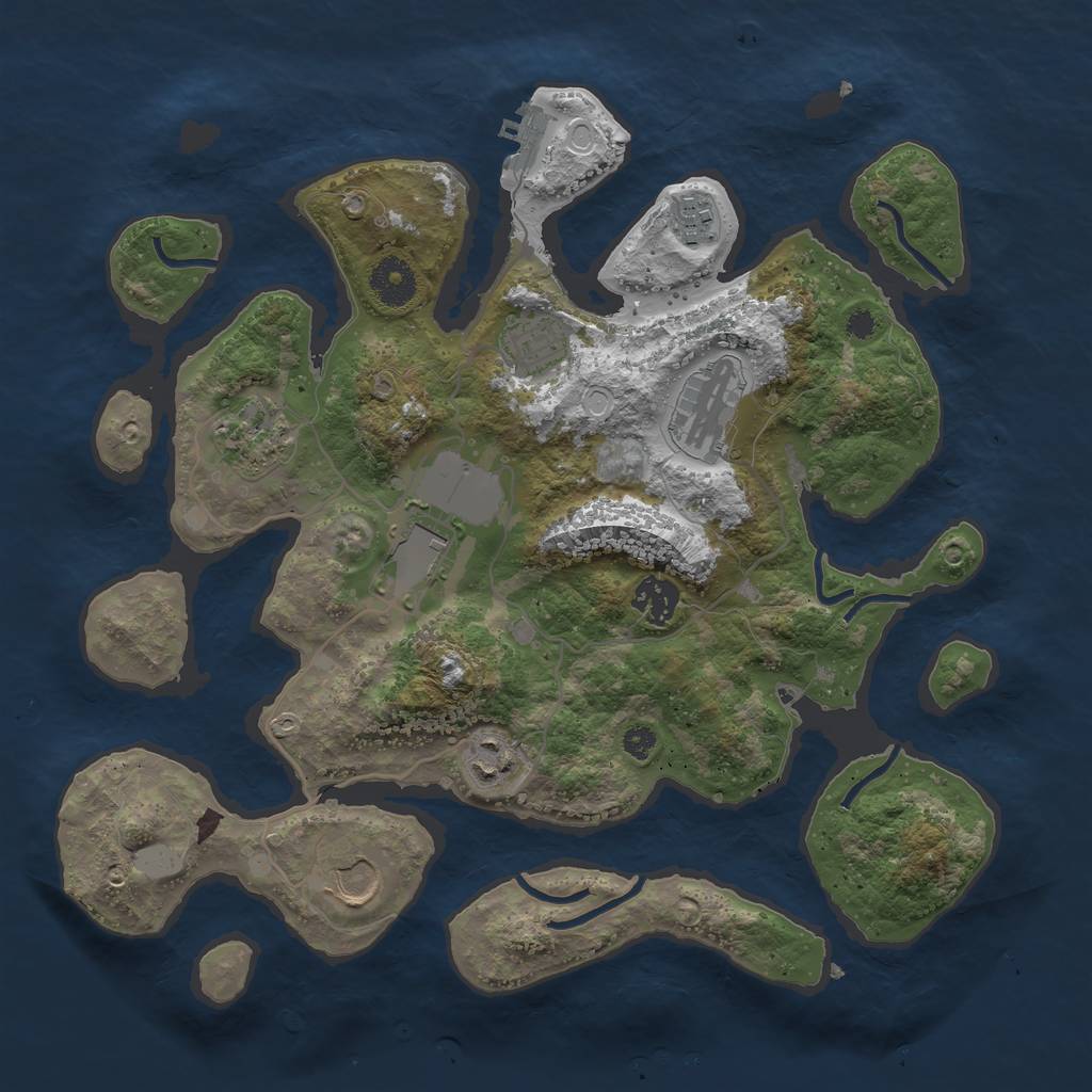 Rust Map: Procedural Map, Size: 3500, Seed: 20211205, 14 Monuments