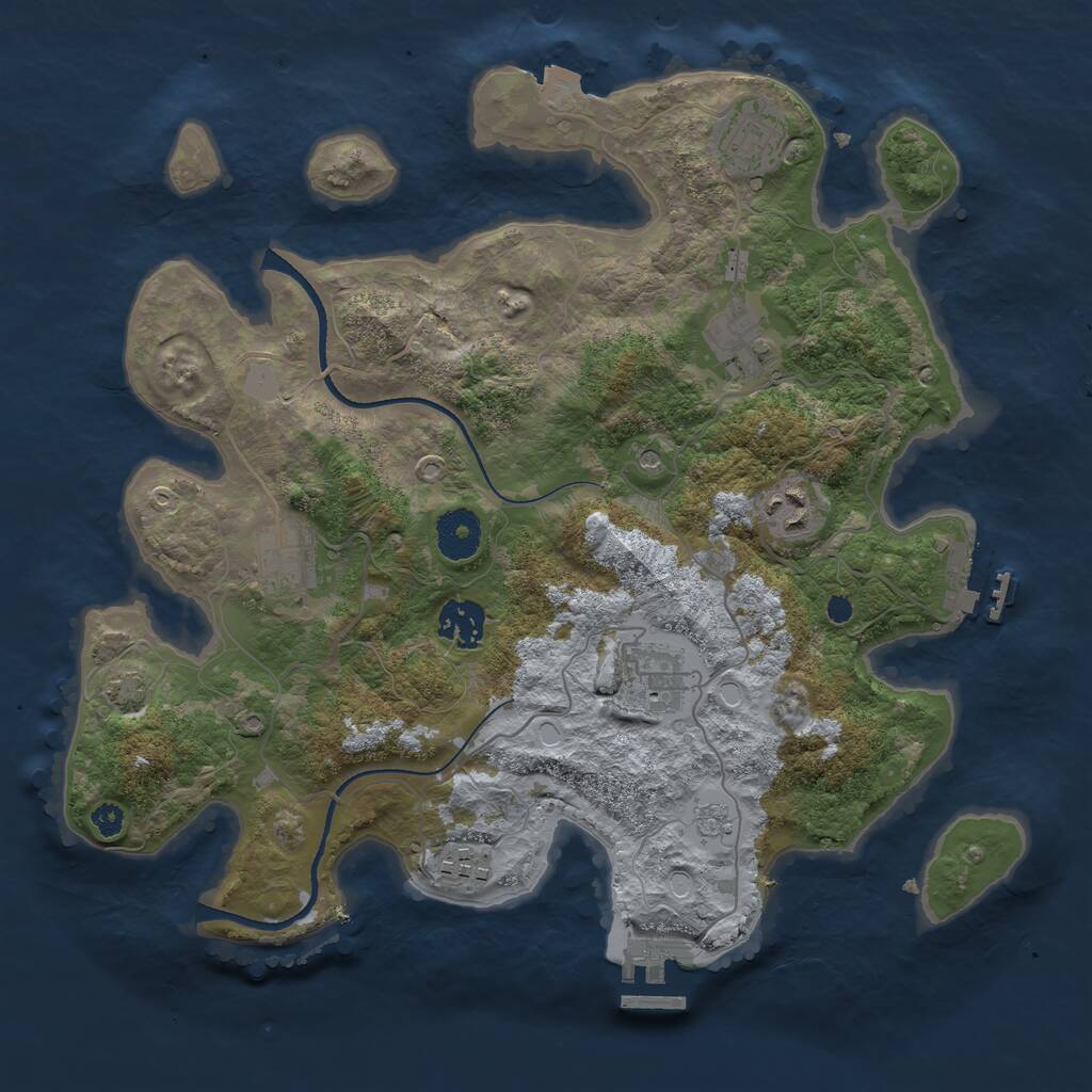 Rust Map: Procedural Map, Size: 3400, Seed: 30512, 13 Monuments