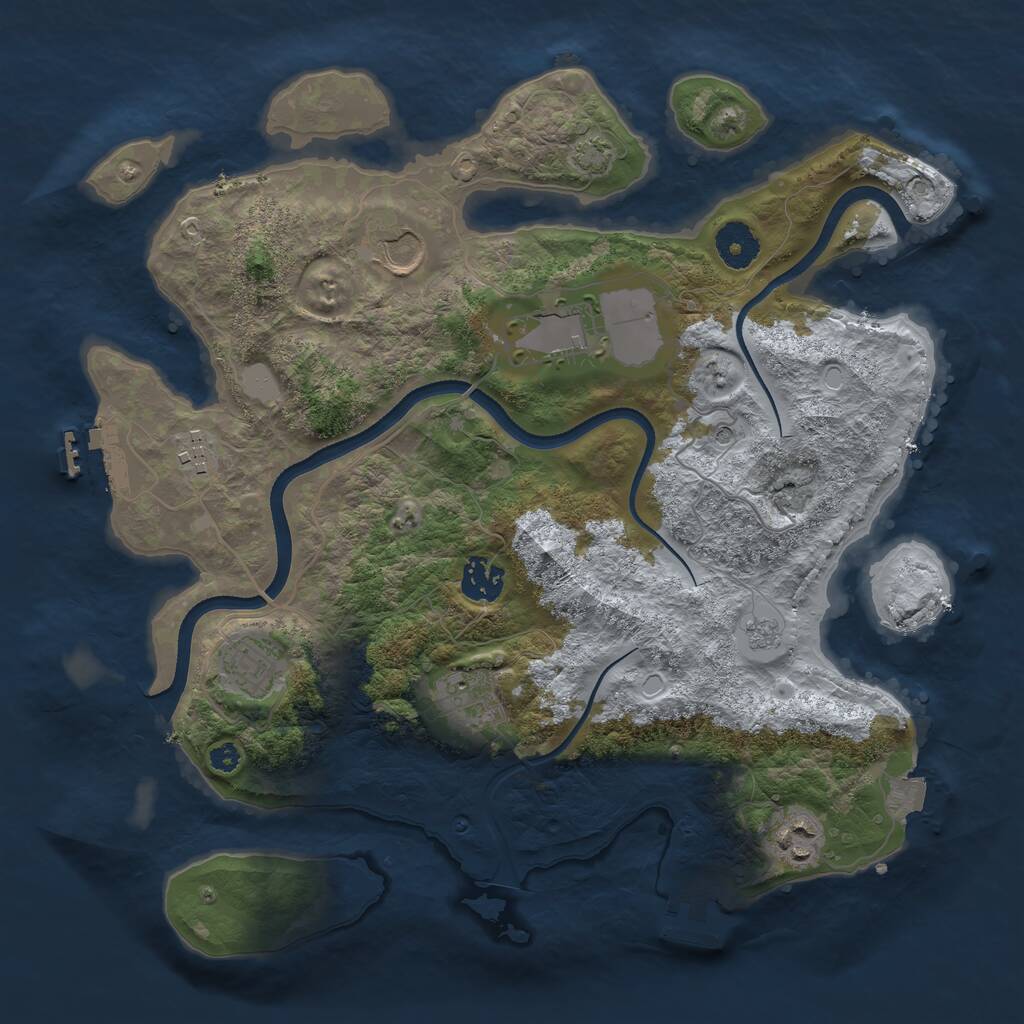 Rust Map: Procedural Map, Size: 3500, Seed: 301779829, 13 Monuments