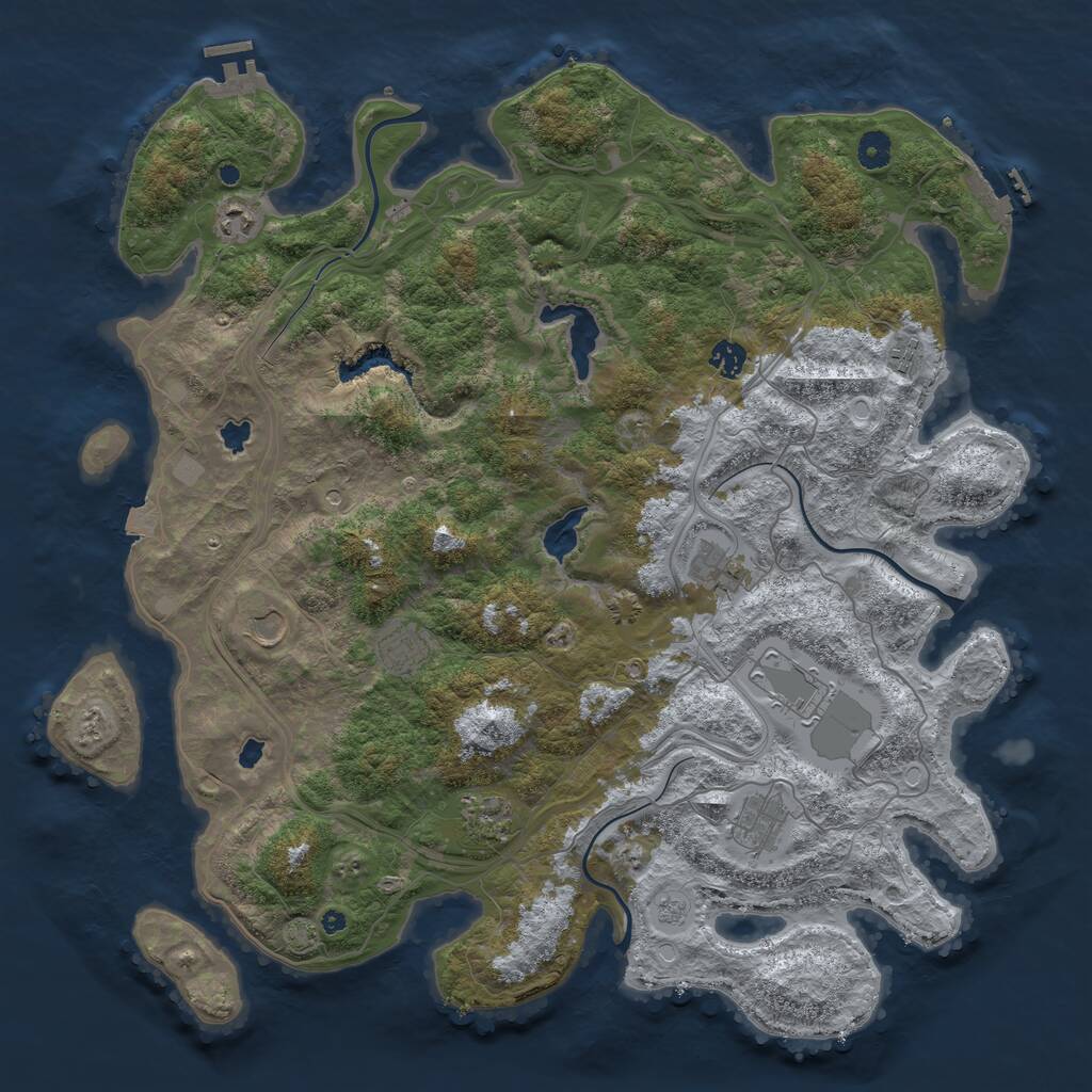 Rust Map: Procedural Map, Size: 4500, Seed: 733758673, 15 Monuments