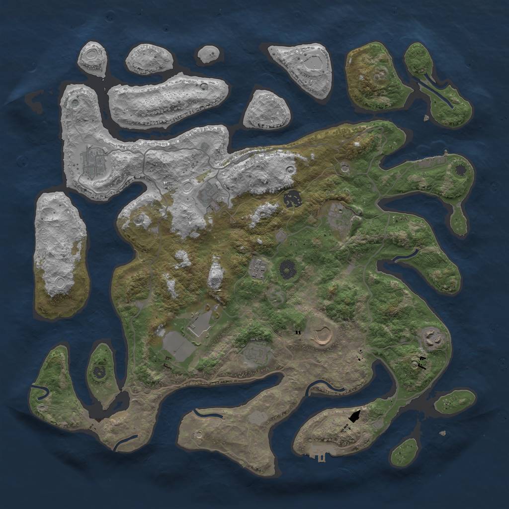 Rust Map: Procedural Map, Size: 4200, Seed: 12340, 17 Monuments