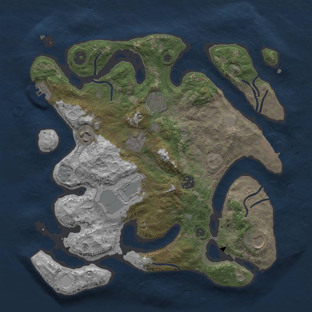 Rust Map: Procedural Map, Size: 3501, Seed: 485671, 15 Monuments