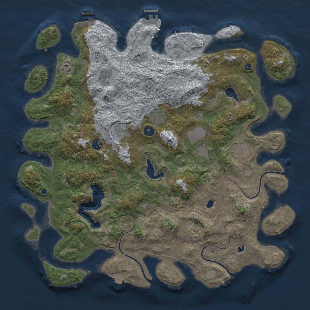 Rust Map: Procedural Map, Size: 4500, Seed: 20312, 15 Monuments