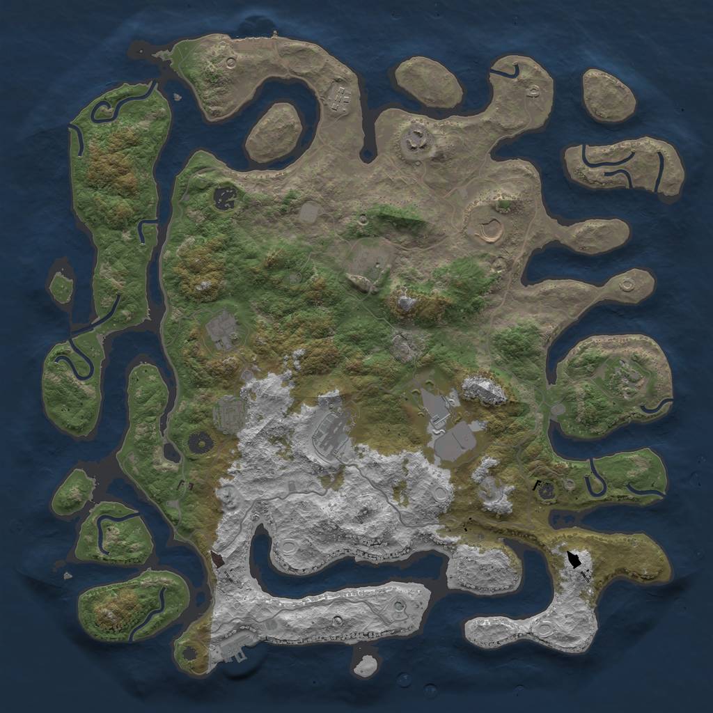 Rust Map: Procedural Map, Size: 4500, Seed: 1309095895, 18 Monuments