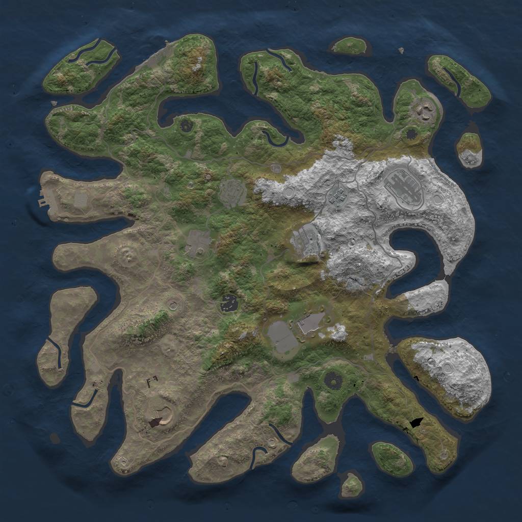 Rust Map: Procedural Map, Size: 4300, Seed: 1888, 17 Monuments