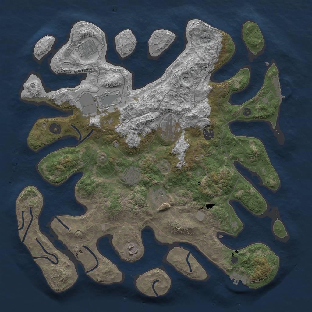 Rust Map: Procedural Map, Size: 4000, Seed: 285370, 15 Monuments