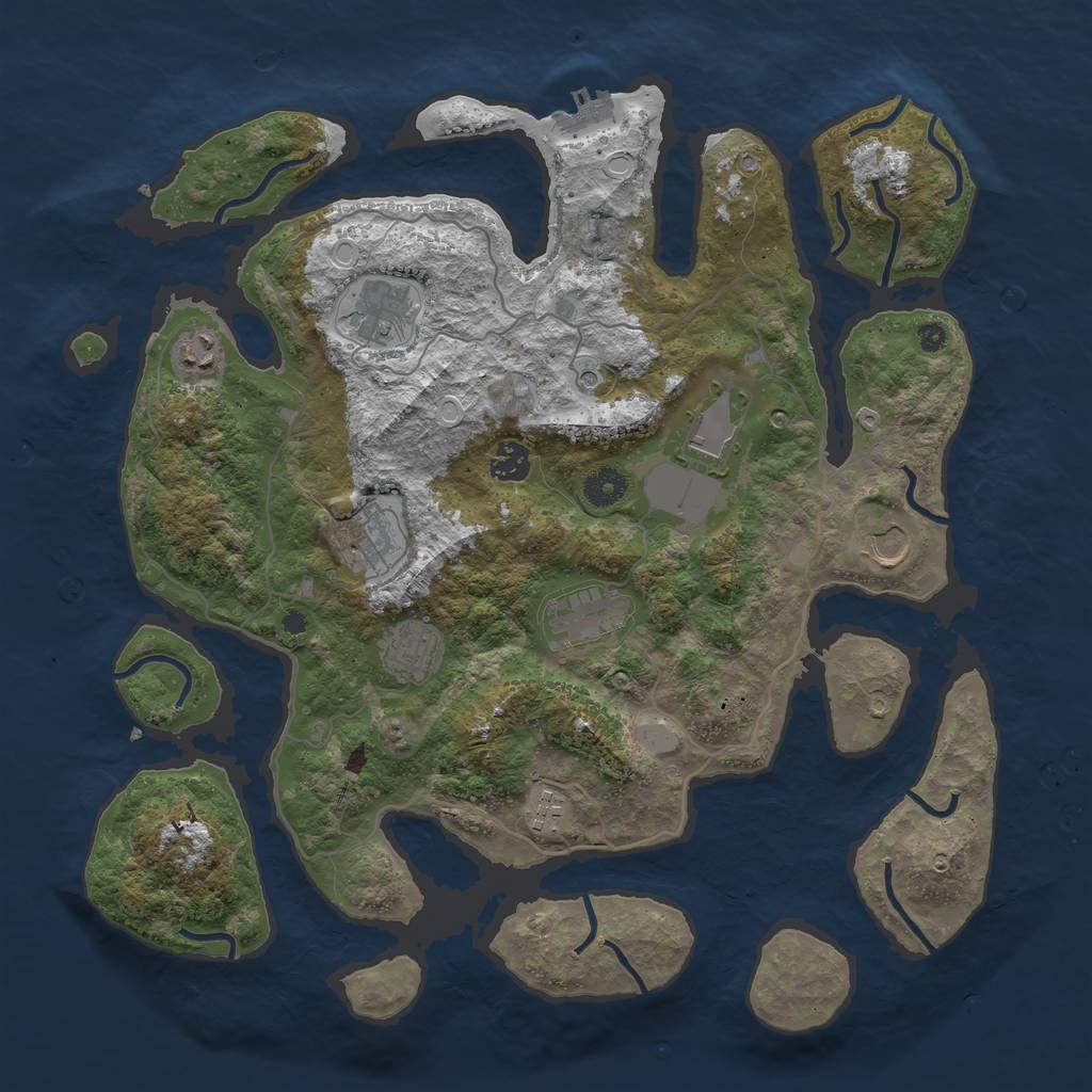 Rust Map: Procedural Map, Size: 4000, Seed: 15267, 16 Monuments