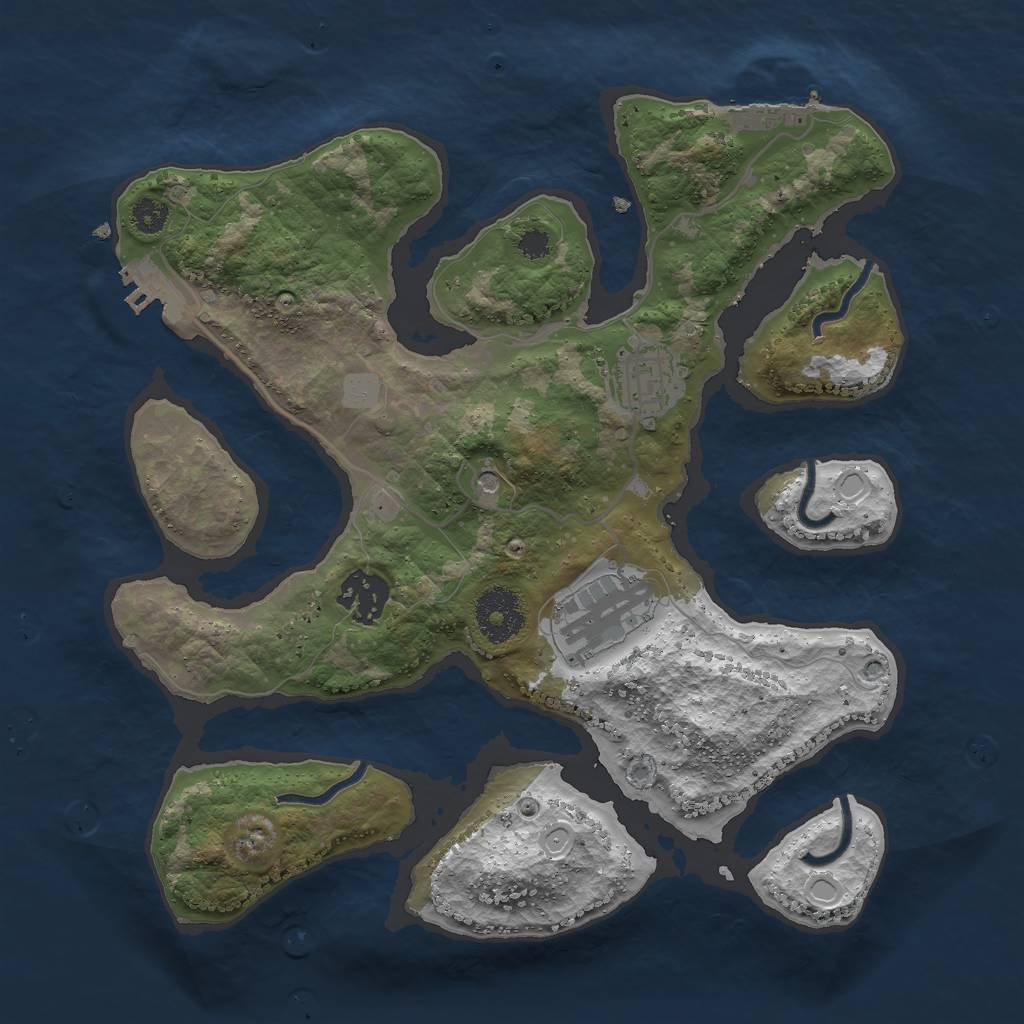 Rust Map: Procedural Map, Size: 3000, Seed: 527306, 11 Monuments
