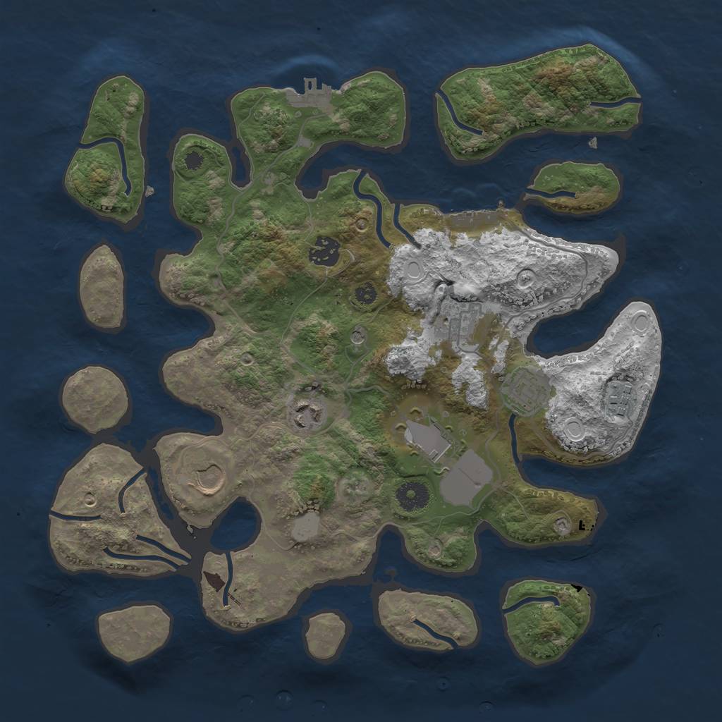 Rust Map: Procedural Map, Size: 3500, Seed: 1439958946, 15 Monuments