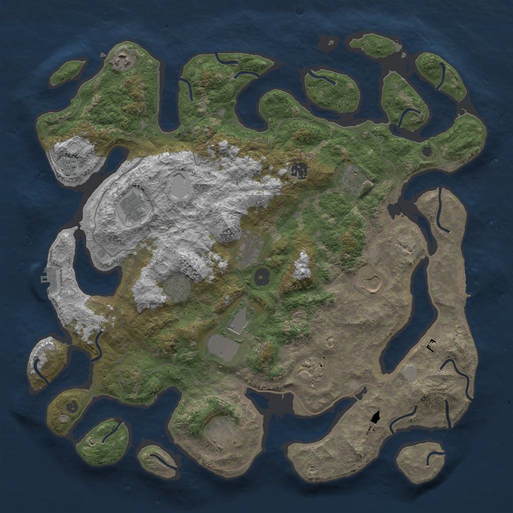 Rust Map: Procedural Map, Size: 4500, Seed: 178065984, 19 Monuments