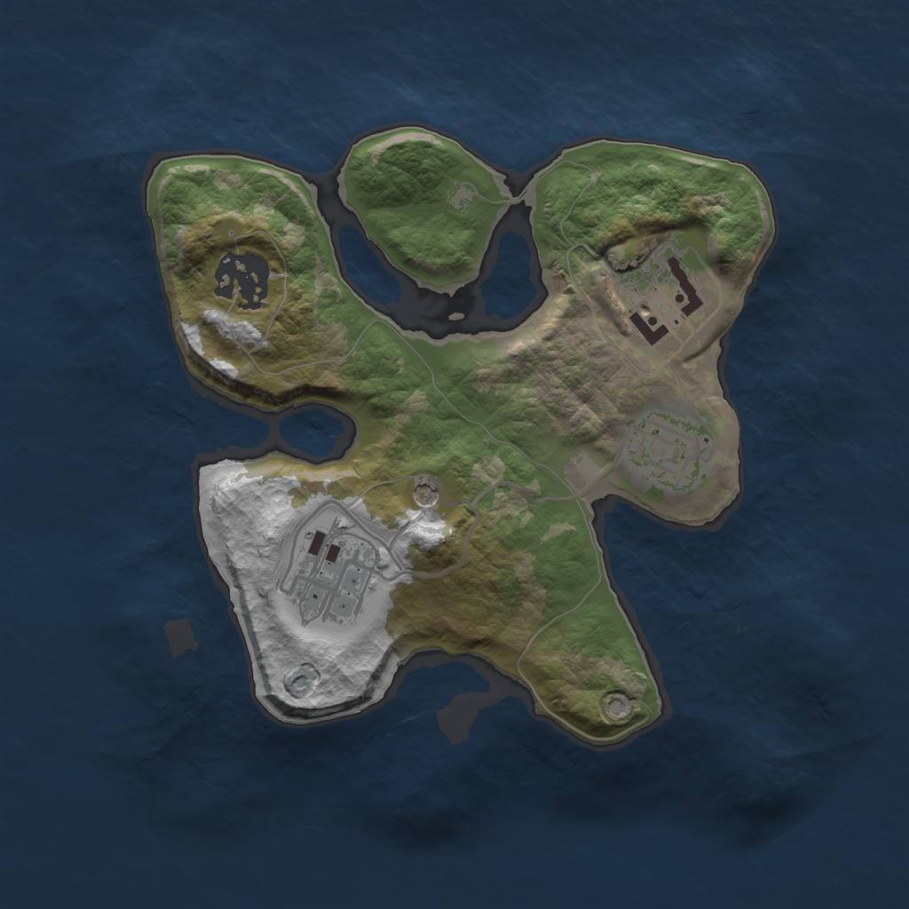 Rust Map: Barren, Size: 2350, Seed: 54321, 7 Monuments
