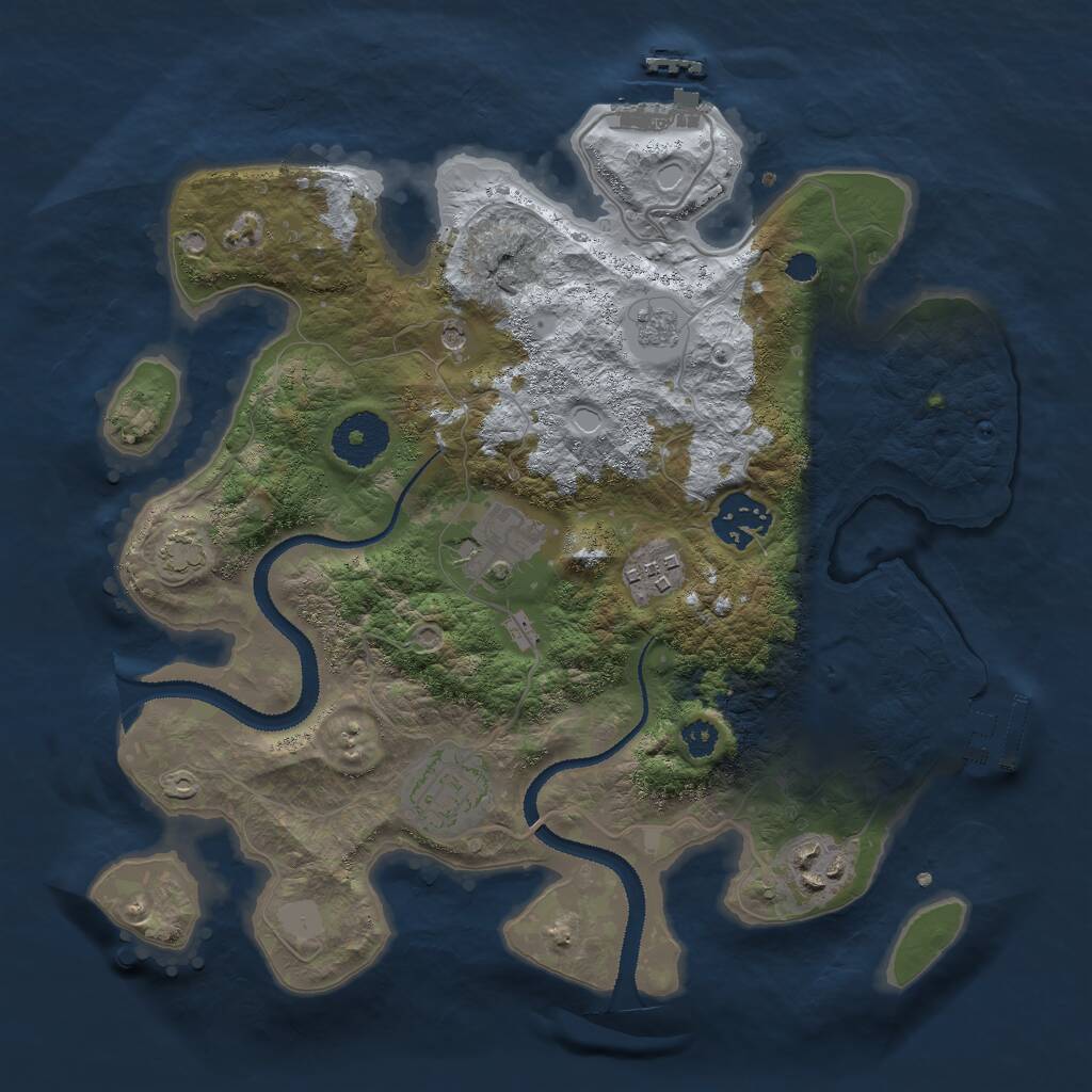 Rust Map: Procedural Map, Size: 3000, Seed: 2289324, 11 Monuments