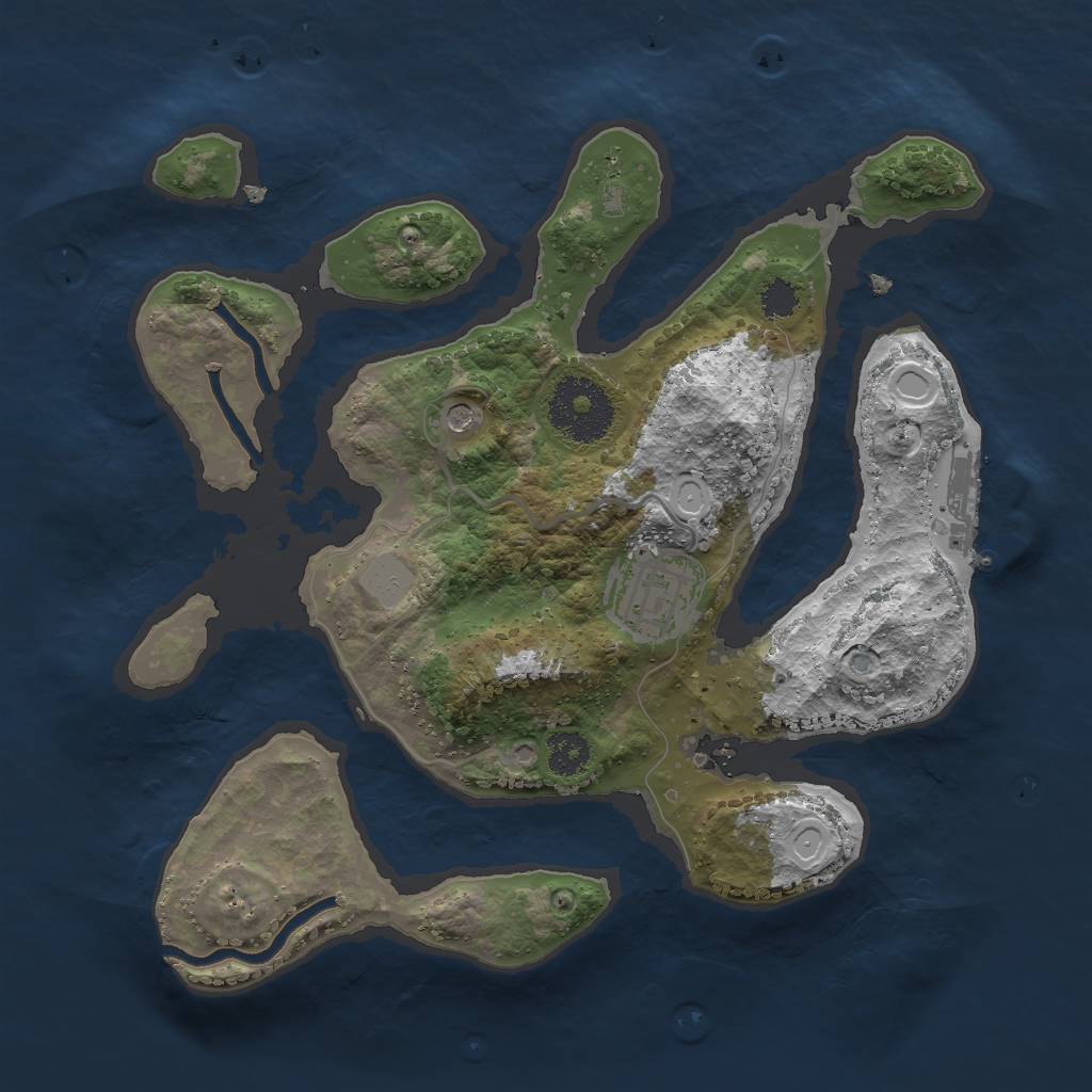 Rust Map: Procedural Map, Size: 2560, Seed: 4720795, 8 Monuments