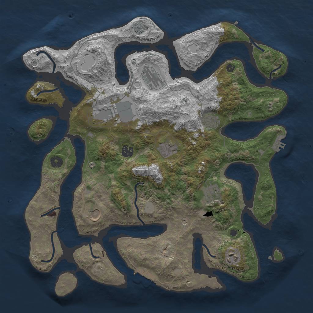 Rust Map: Procedural Map, Size: 3900, Seed: 28498, 17 Monuments