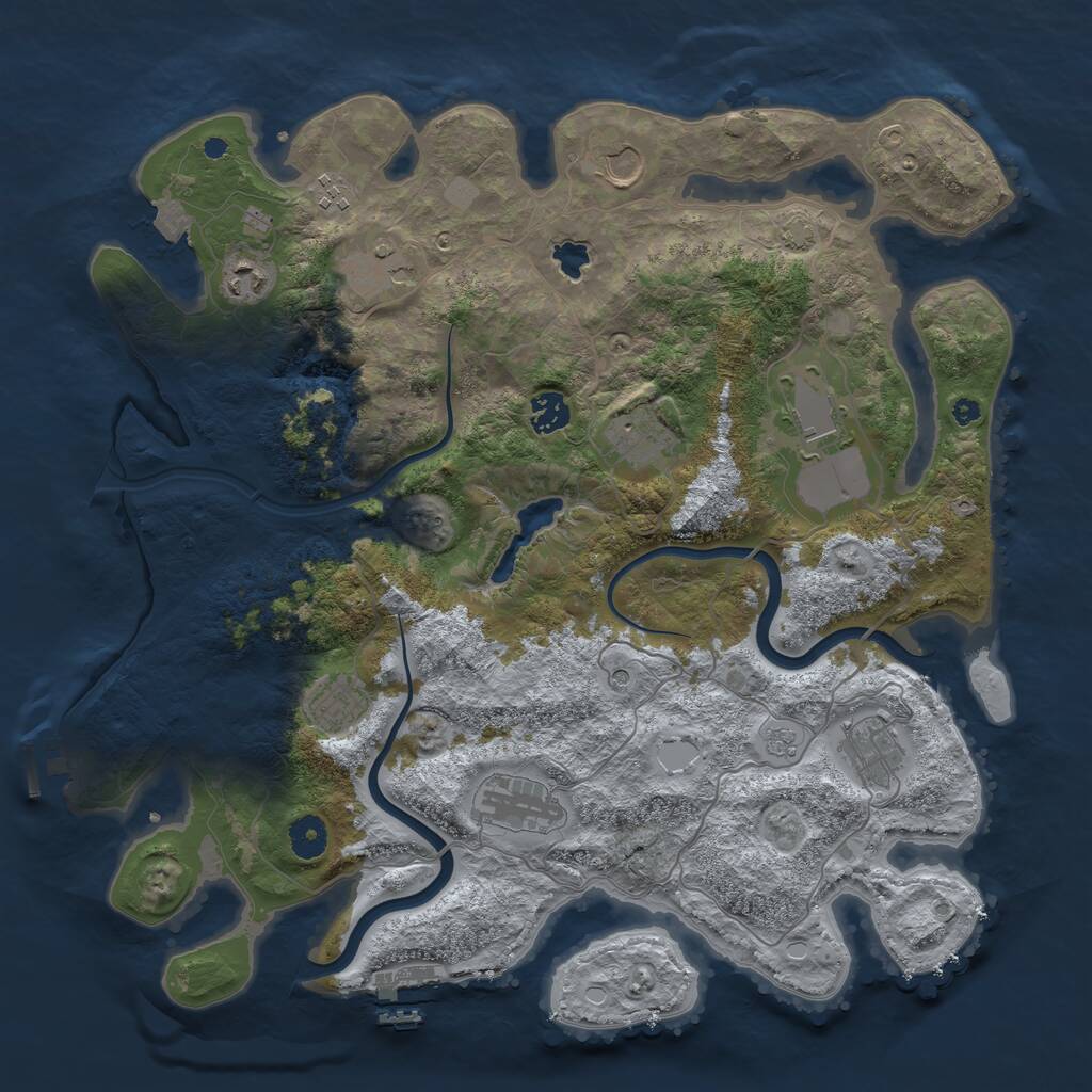 Rust Map: Procedural Map, Size: 4000, Seed: 35145601, 16 Monuments