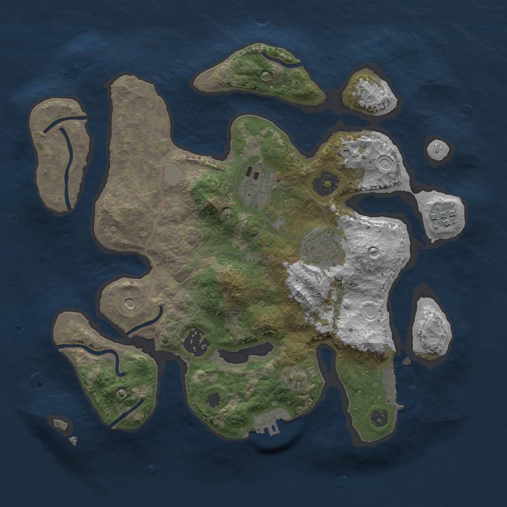 Rust Map: Procedural Map, Size: 3000, Seed: 201955, 12 Monuments