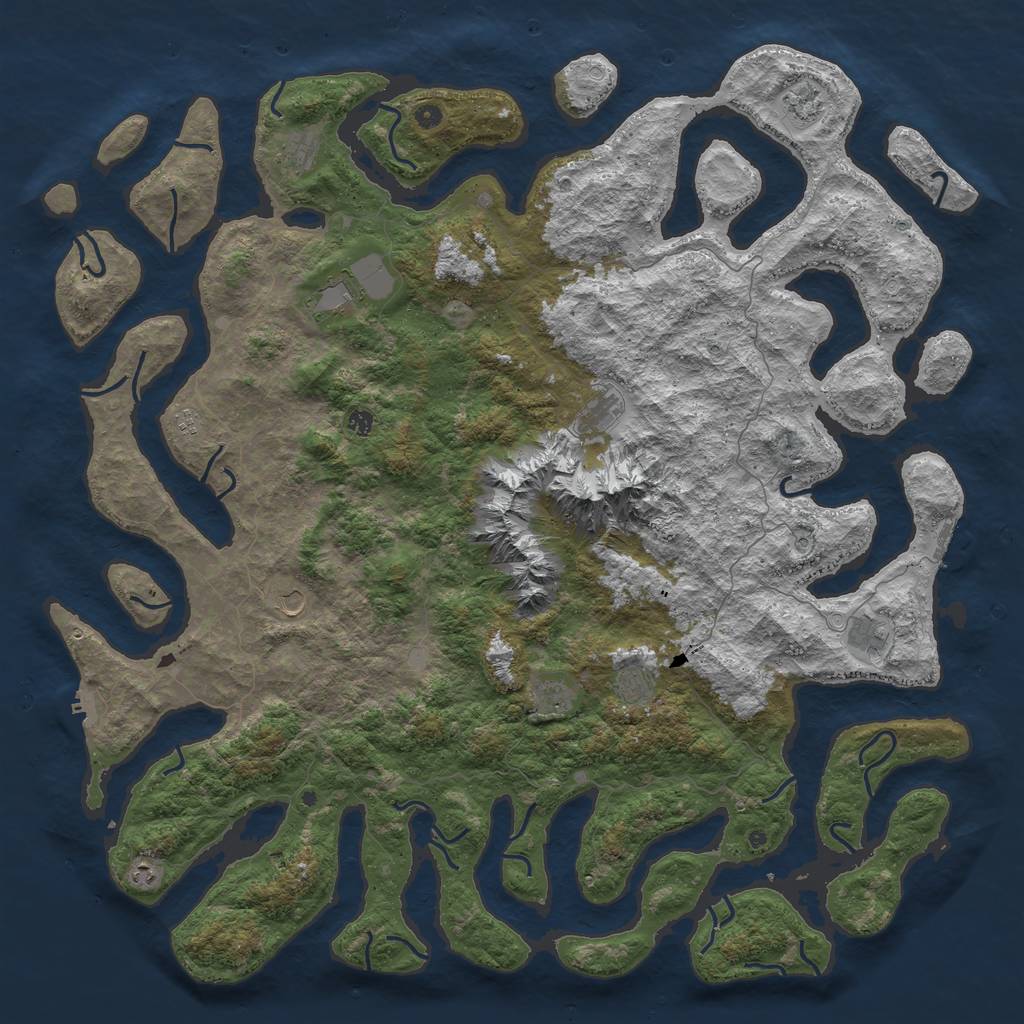 Rust Map: Procedural Map, Size: 6000, Seed: 32234524, 19 Monuments