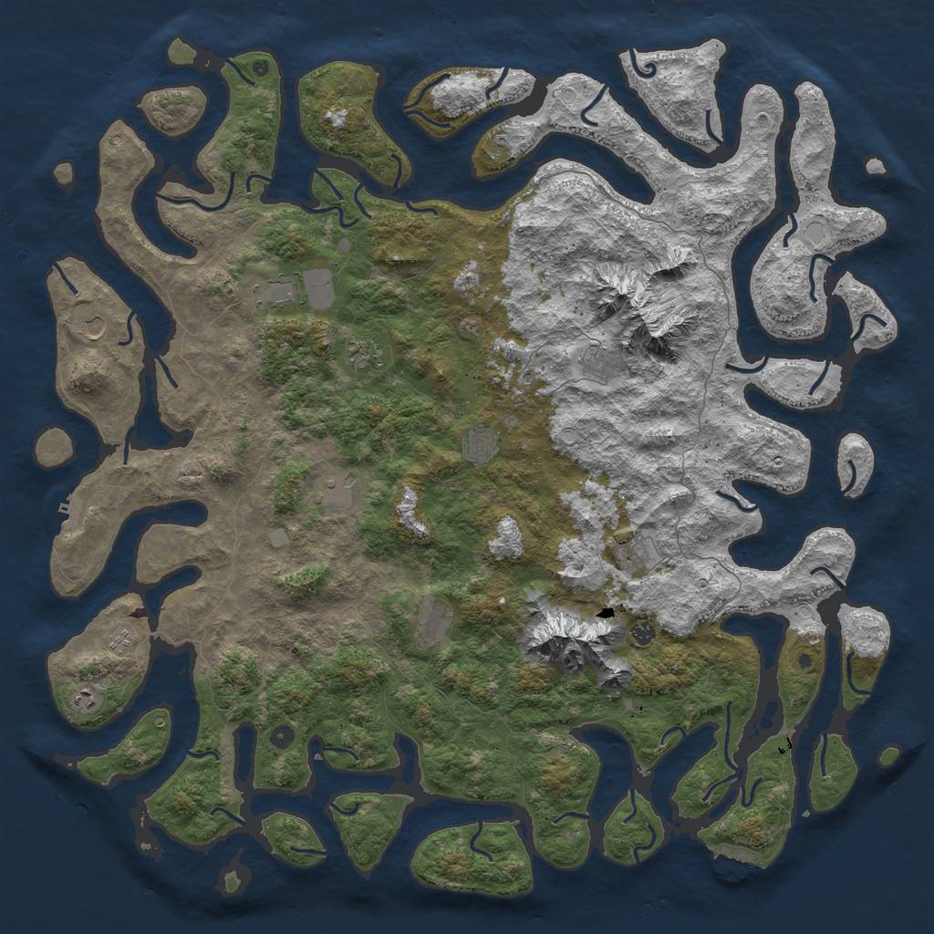 Rust Map: Procedural Map, Size: 6000, Seed: 1500794545, 19 Monuments