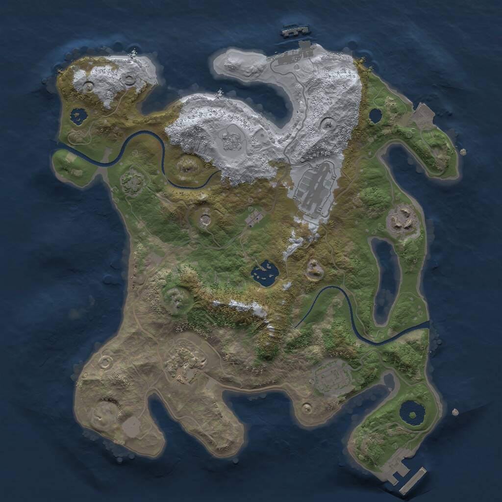 Rust Map: Procedural Map, Size: 3000, Seed: 449560484, 11 Monuments