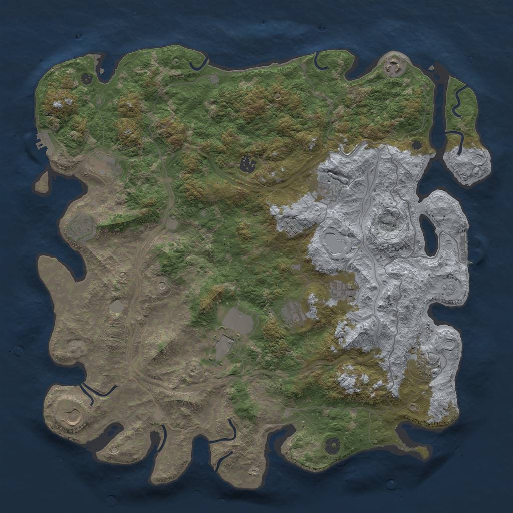 Rust Map: Procedural Map, Size: 4600, Seed: 420, 20 Monuments