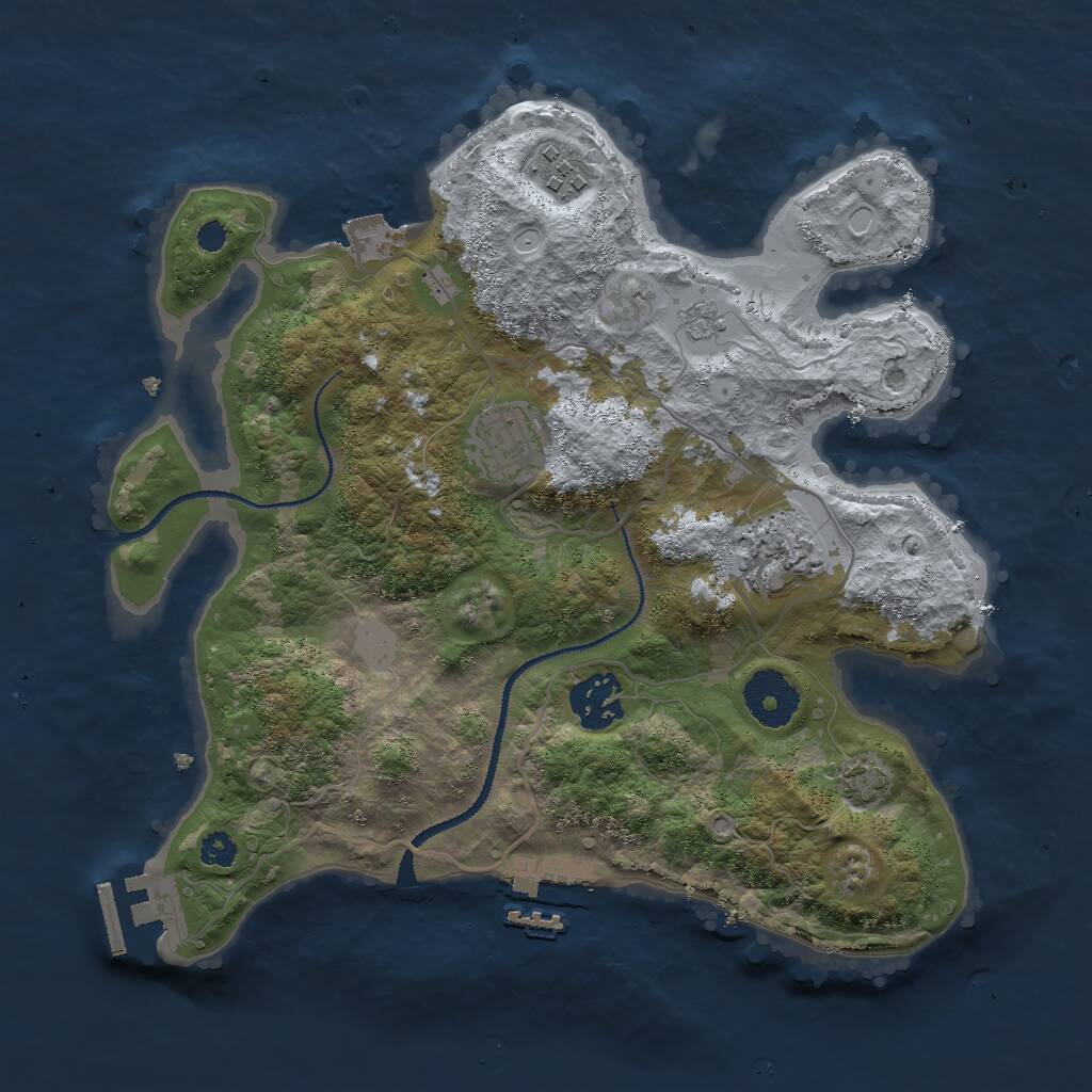 Rust Map: Procedural Map, Size: 3000, Seed: 606788283, 9 Monuments