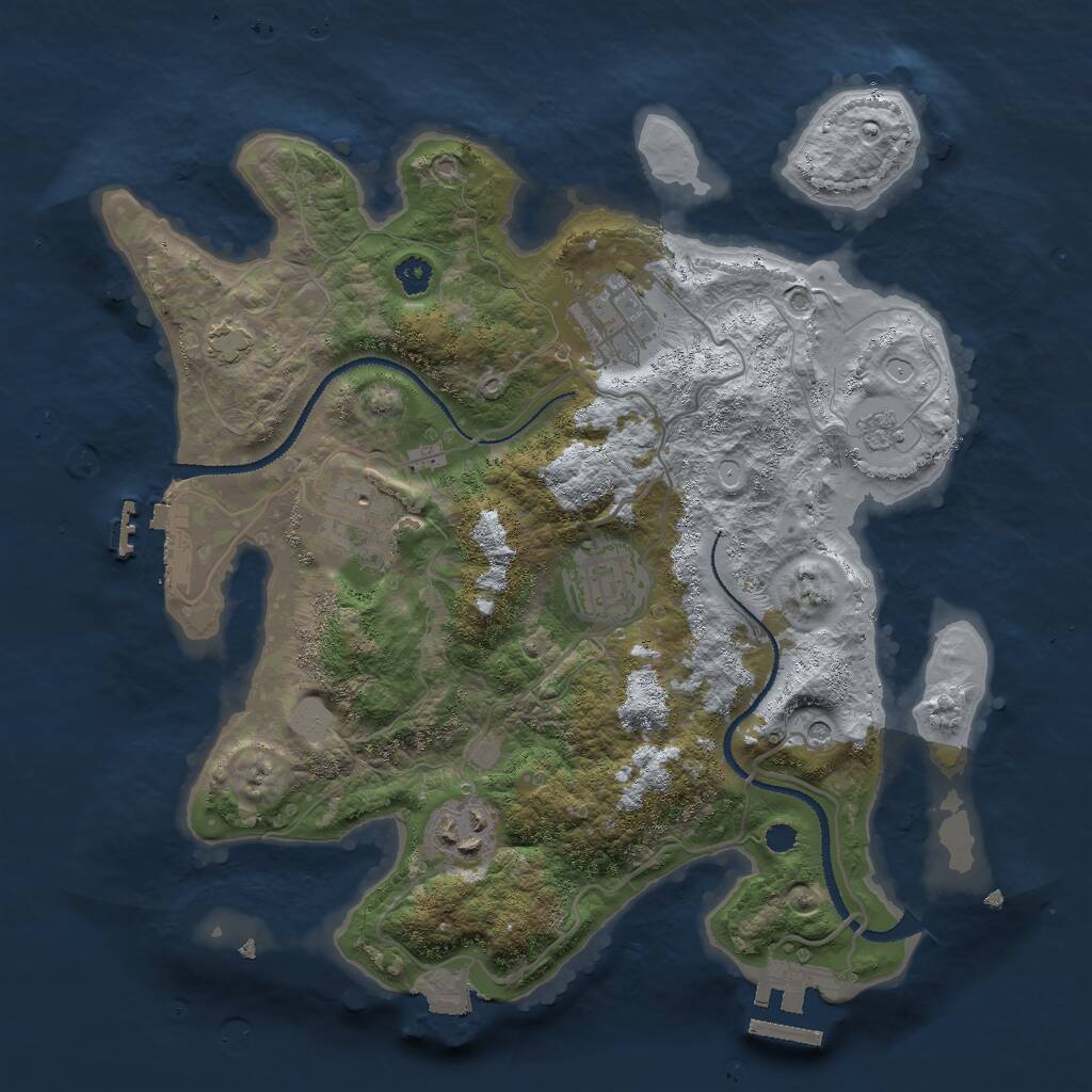 Rust Map: Procedural Map, Size: 3000, Seed: 32234524, 10 Monuments