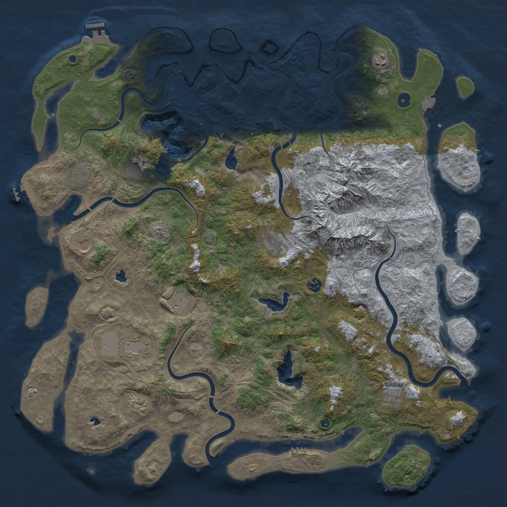 Rust Map: Procedural Map, Size: 5500, Seed: 1484646421, 17 Monuments