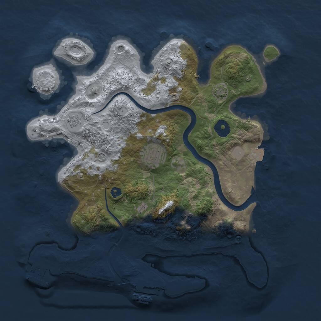 Rust Map: Procedural Map, Size: 3000, Seed: 65465468, 8 Monuments