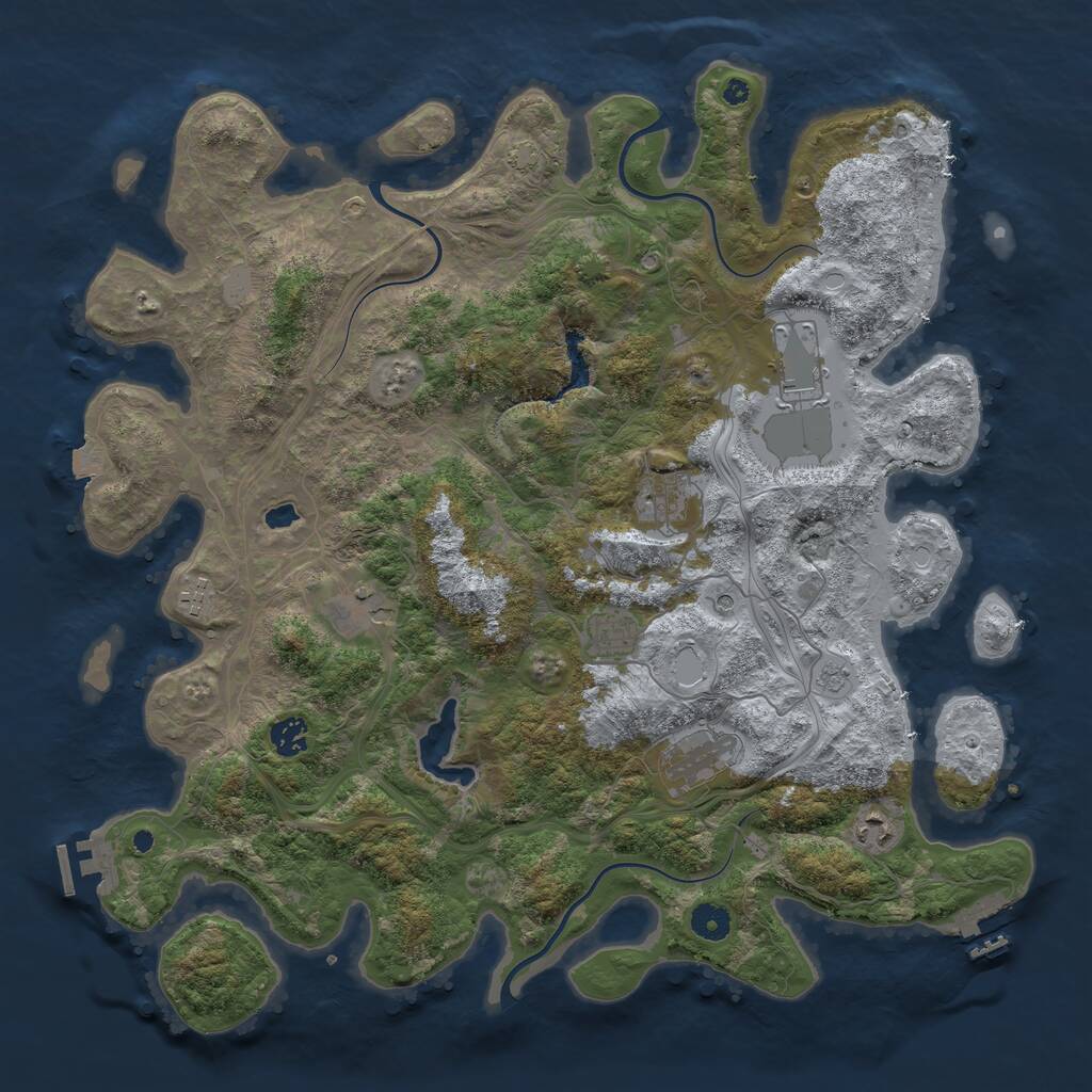 Rust Map: Procedural Map, Size: 4250, Seed: 1181685417, 14 Monuments