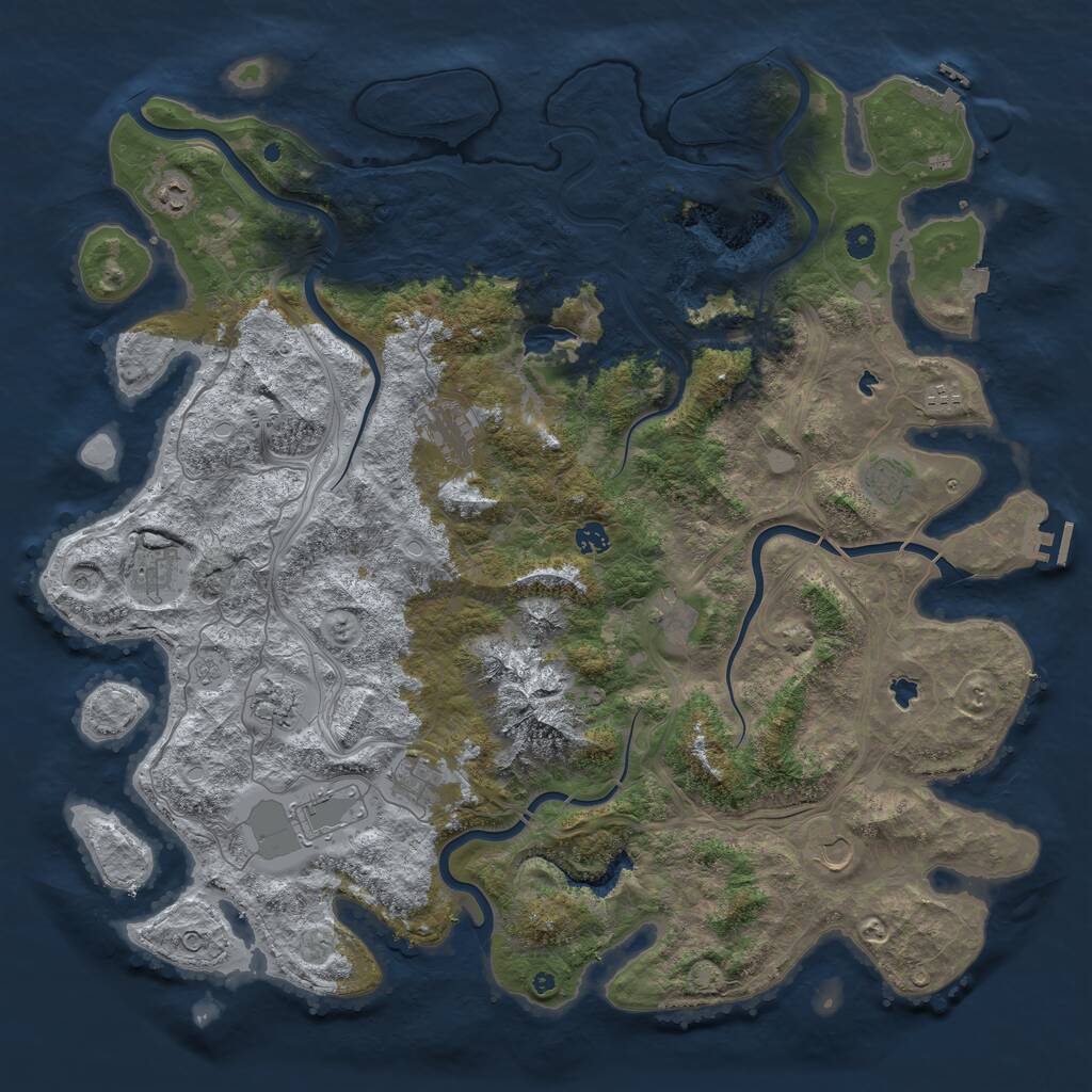 Rust Map: Procedural Map, Size: 5000, Seed: 1947526498, 17 Monuments