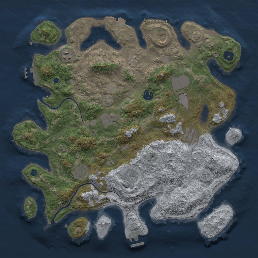 Rust Map: Procedural Map, Size: 3800, Seed: 246, 15 Monuments